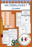 Vorschau - Spiele - Materialpaket "Gramm" - Arbeitsblätter, Sachaufgaben, Domino - mit Lösungen - Deckblatt