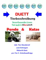 Vorschau - Stundenentwürfe - PAKET: Tierbeschreibung ( Panda & Katze ) - Deckblatt
