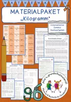 Vorschau - Stationenlernen - Materialpaket "Kilogramm" (Gewicht) - Arbeitsblätter, Sachaufgaben, Domino - Deckblatt
