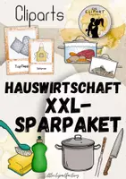 Vorschau - Bildkarten - Materialpaket Hauswirtschaft Cliparts, Wort- und Bildkarten - Deckblatt