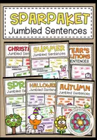 Vorschau - Arbeitsblätter - JUMBLED SENTENCES (Sentence Structure Task Cards / Aufgabenkarten) - SPARPAKET - Deckblatt