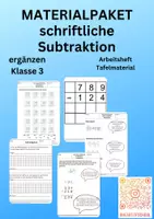 Vorschau - Arbeitsblätter - Materialpaket Ergänzungsverfahren schriftliche Subtraktion - Deckblatt