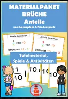 Vorschau - Arbeitsblätter - Materialpaket Brüche Anteile: Tafelmaterial, Einführung, Spiele - Deckblatt