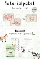 Vorschau - Arbeitsblätter - Materialpaket "Bauernhof": Heft, Kartei, Material - Deckblatt