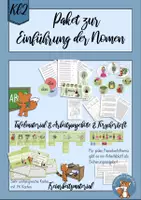 Vorschau - Unterrichtsreihen - Materialpaket Nomen Tafelmaterial Freiarbeit Wortarten Bildkarten - Deckblatt