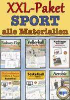 Vorschau - Stundenentwürfe - Sport Materialpaket XXL Sportunterricht Unterlagen Theorie Regeln Stationskarten @HerrMattenwagen - Deckblatt