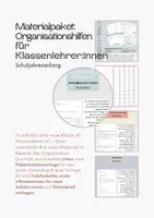 Vorschau - Arbeitsblätter - Materialpaket Organisationshilfen für Klassenlehrer 5. Klassen zum Schuljahresanfang - Deckblatt