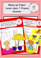 Vorschau - Arbeitsblätter - Materialpaket Lesen Sommer 1. Klasse - Deckblatt