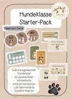 Vorschau - Mal- und Bastelvorlagen - Materialpaket - Hundeklasse - Starterpack - Deckblatt