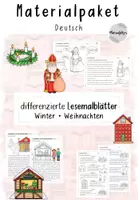 Vorschau - Arbeitsblätter - Materialpaket: Lesemalblätter "Winter - Weihnachten" - Deckblatt