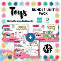 Vista previa - Hojas de trabajo - TOYS VOCABULARY: COMPLETE UNIT PACK - Portada