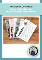 Vorschau - Mal- und Bastelvorlagen - Materialpaket: Tages- / Wochenpläne mit unterschiedlichen Desings - Deckblatt