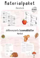 Vorschau - Arbeitsblätter - Materialpaket: Lesemalblätter "Herbst" - Deckblatt
