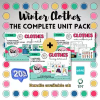 Vista previa - Hojas de trabajo - WINTER CLOTHES VOCABULARY: COMPLETE UNIT PACK - Portada