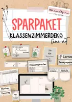Vorschau - Unterrichtsreihen - Klassenzimmerdeko Boho | Line Art Deko für Klassenraum & Schulorganisation | Sparpaket - Deckblatt
