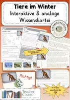 Vorschau - Arbeitsblätter - Tiere im Winter - analoge & interaktive Wissenskartei - Deckblatt