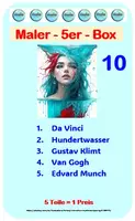 Vorschau - Unterrichtsreihen - Maler -5er- Box 10 ( Da Vinci, Hundertwasser, Klimt, Van Gogh, Munch ) - Deckblatt