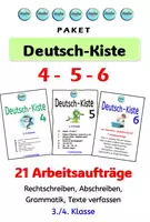 Vorschau - Unterrichtsreihen - PAKET: Deutsch - Kiste 4-5-6 (Rechtschreiben, Grammatik, Abschreiben usw. -3./4.Klasse) - Deckblatt