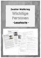 Vorschau - Arbeitsblätter - Materialpaket Lesetexte mit Fragen zu den wichtigsten Personen des 2. WK - Deckblatt