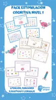 Vista previa - Hojas de trabajo - Pack cuadernos estimulación cognitiva nivel 1 (atención, lenguaje y funciones ejecutivas) - Portada