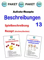 Vorschau - Stundenentwürfe - PAKET: Beschreibungen 13 (Spielbeschreibung & Rezept) - Deckblatt