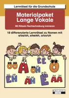 Vorschau - Arbeitsblätter - Materialpaket: Lange Vokale - Lernrätsel zu Nomen mit a/aa/ah, e/ee/eh, o/oo/oh - Deckblatt