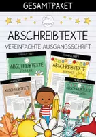 Vorschau - Arbeitsblätter - GESAMTPAKET | Abschreibtexte | Vereinfachte Ausgangsschrift (VA) | Grundschule - Deckblatt