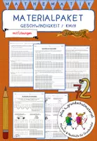 Vorschau - Arbeitsblätter - Materialpaket "Geschwindigkeit / km/h" - Arbeitsblätter & Sachaufgaben - Deckblatt