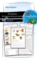 Vorschau - Arbeitsblätter - Adjektive & Verben im Herbst: Materialpaket - Deckblatt