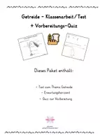 Vorschau - Arbeitsblätter - Materialpaket Getreide Test + Quiz zur Vorbereitung - Deckblatt