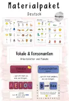 Vorschau - Arbeitsblätter - Materialpaket "Vokale und Konsonanten" - Deckblatt