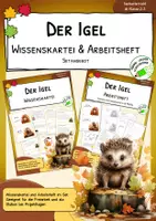 Vorschau - Arbeitsblätter - Igel - Wissenskartei und Arbeitsheft im Set - Deckblatt