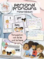 Vorschau - Arbeitsblätter - Materialpaket personal pronouns Englisch Grundschule to be to have - Deckblatt