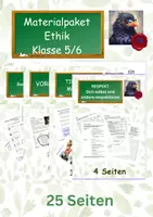 Vorschau - Arbeitsblätter - Materialpaket Ethik Klasse 5/6 - Deckblatt