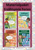 Vorschau - Spiele - Materialpaket Erzählspiele Ferien - Deckblatt