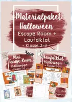 Vorschau - Arbeitsblätter - SPARPAKET / Materialpaket "Halloween" - Escape Room & Laufdiktat - Klasse 2-3 - Deckblatt