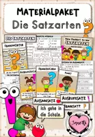 Vorschau - Arbeitsblätter - Satzarten & Satzzeichen | Materialpaket | Grundschule Klasse 2 - Deckblatt