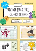 Vista previa - Juegos / Gamificación - Dividir entre 10 & 100 - Paquete de juegos - Portada