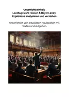 Vorschau - Arbeitsblätter - Sparpaket: Landtagswahlen 2023 in Hessen und Bayern - Wahlergebnisse analysieren - Deckblatt