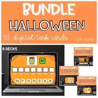 Aperçu - Apprentissages en autonomie - ENSEMBLE Halloween Vocabulaire BOOM CARDS - Page de couverture