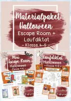 Vorschau - Arbeitsblätter - SPARPAKET / Materialpaket "Halloween" - Escape Room & Laufdiktat - Klasse 4-5 - Deckblatt