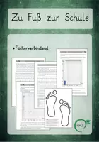 Vorschau - Mal- und Bastelvorlagen - Materialpaket: Zu Fuß zur Schule, fächerverbindend - Deckblatt