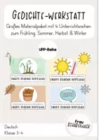 Vorschau - Stundenentwürfe - Gedichte-Werkstatt zum Frühling, Sommer, Herbst & Winter - Großes Materialpaket - Deckblatt