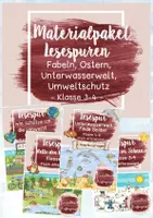Vorschau - Stundenentwürfe - SPARPAKET / Materialpaket "Lesespuren" - Fabeln, Ostern, Unterwasserwelt, Umweltschutz - Klasse 3-4 - Deckblatt