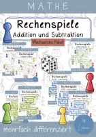 Vorschau - Spiele - Rechenspiele Addition & Subtraktion - mehrfach differenziert - Wachsendes Paket - Deckblatt