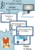 Vorschau - Unterrichtsreihen - Mathe Klasse 4 - Wiederholung und Zahlenraumerweiterungen bis 1 Million - Deckblatt