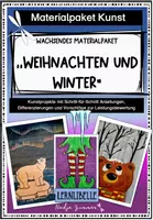 Vorschau - Unterrichtsreihen - Kunst "Weihnachten und Winter" wachsendes Materialpaket - Grundschule Klasse 1 bis 4 - Deckblatt