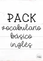 Vista previa - Hojas de trabajo - Vocabulario básico inglés - Portada
