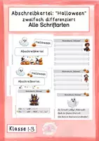 Vorschau - Arbeitsblätter - Materialpaket Abschreibkartei zweifach differenziert alle Schriftarten - Deckblatt