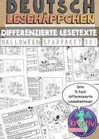 Vorschau - Arbeitsblätter - Materialpaket: Lesen Malen und Rätseln zu Halloween - Sparset #huhuhalloween - Deckblatt